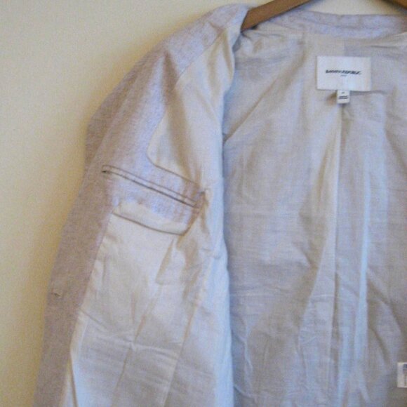 Banana Republic Long Linen Blazer Jacket, Size 6, Medium, Tan Beige, #311217 - Picture 7 of 9